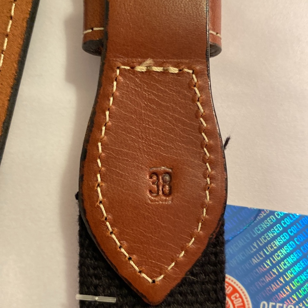 NWT Virginia Tech Hokies ribbon canvas belt with leather accents Sz 38 - Picture 6 of 9